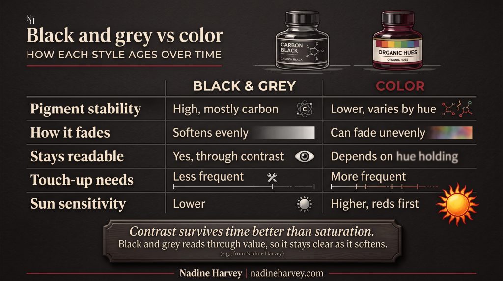 Black and Grey Versus Color at a Glance