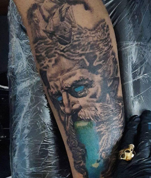 Color Zeus Tattoo Blue.