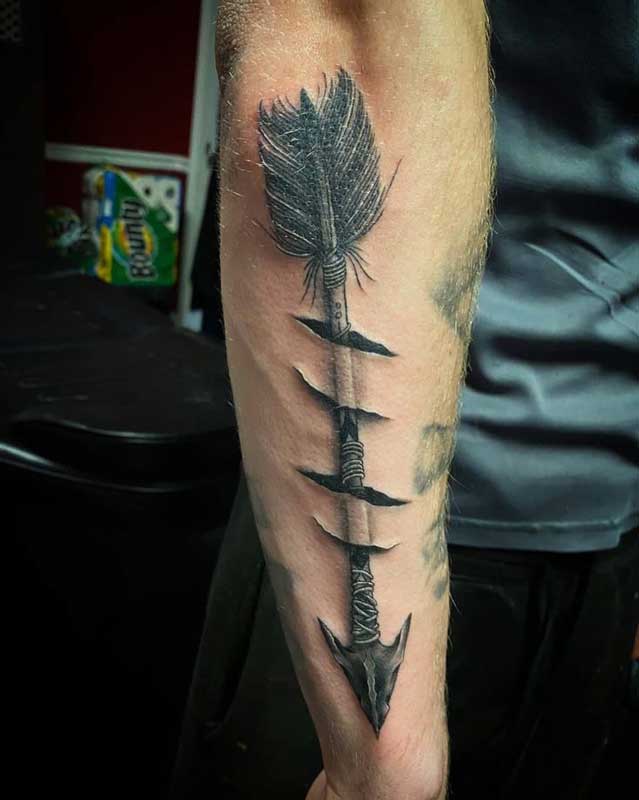 arrow ink on man